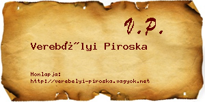 Verebélyi Piroska névjegykártya